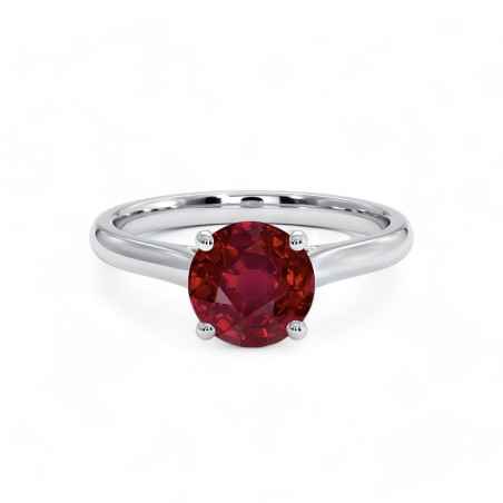 Bague Solitaire Rond Promesse rubis naturel