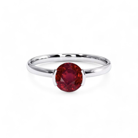 Bague Solitaire Reine rubis naturel