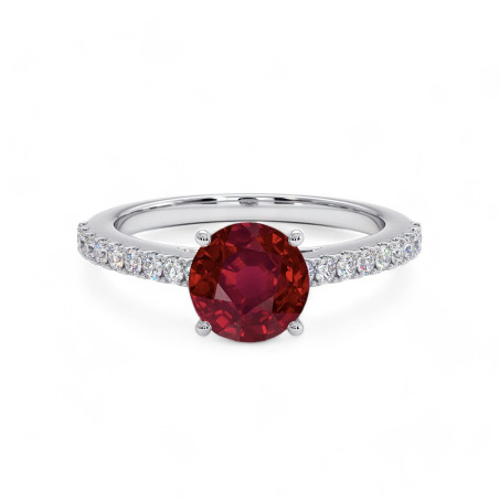 Solitaire Rond Elle Rubis naturel