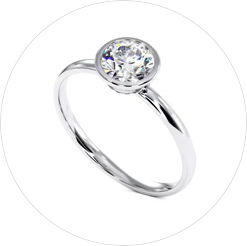 Solitaire Ring with Closed Setting